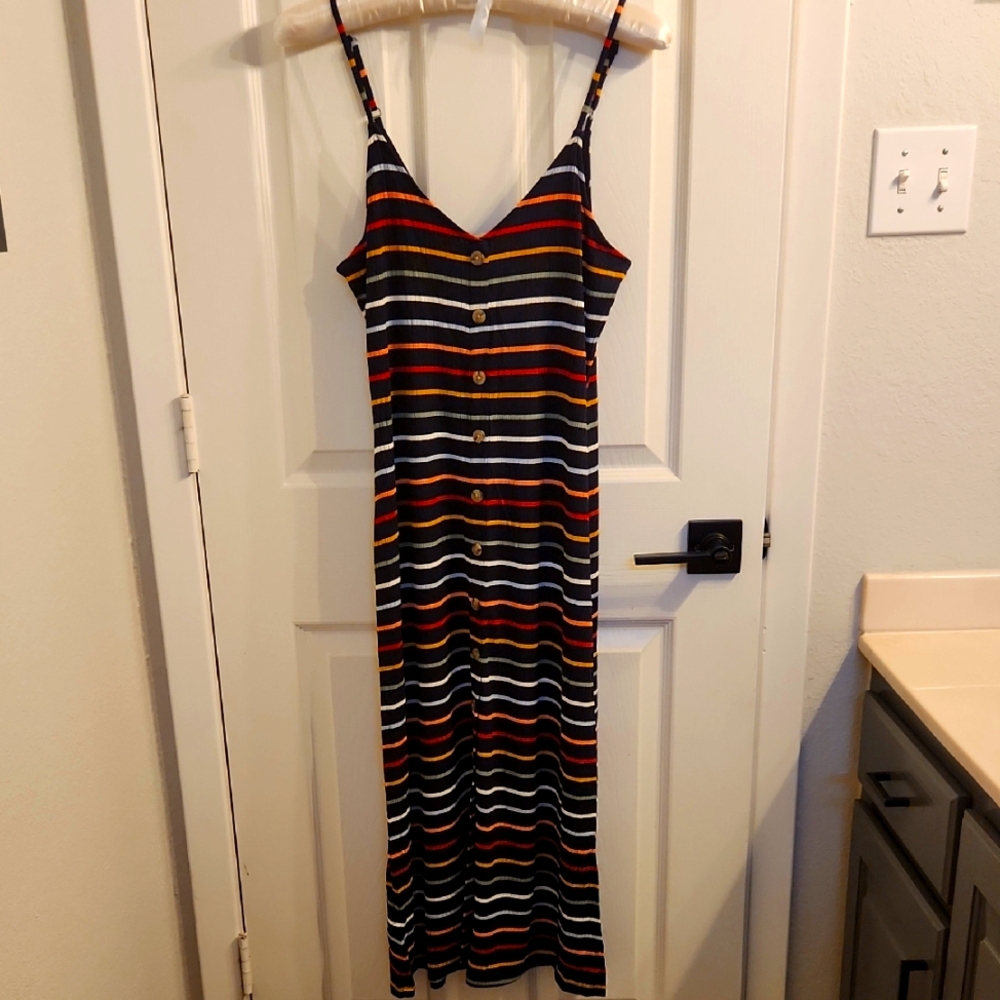 NWT LOFT Multicolor Striped Midi Dress